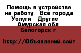 Помощь в устройстве на работу - Все города Услуги » Другие   . Амурская обл.,Белогорск г.